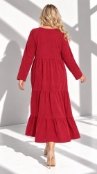 Rochie din velur raiat, bust 124 cm, cu volane - Img 9