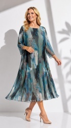 Rochie din voal, plisata, bust 122 cm, max.126 cm. Color. - Img 5