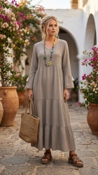 Rochie lunga, cu volane stil boho - Img 2