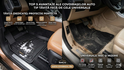 Top 5 avantaje ale covorașelor auto tip tăviță față de cele universale