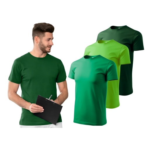 Set 3 tricouri bumbac 100% calitate simplu clasic pentru barbati, trei nuante de verde
