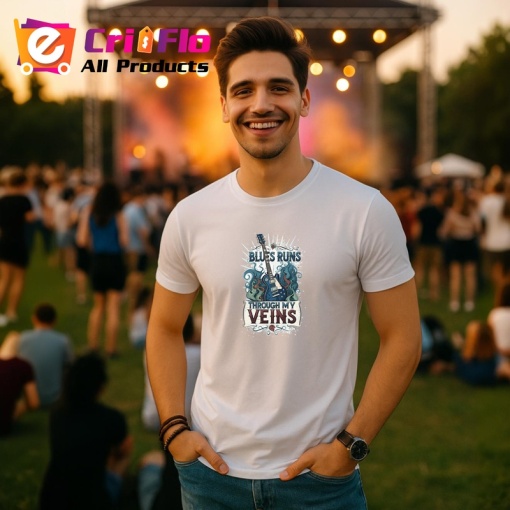 Tricou Blues Runs Through My Veins Chitara, Copii | Dama | Barbat