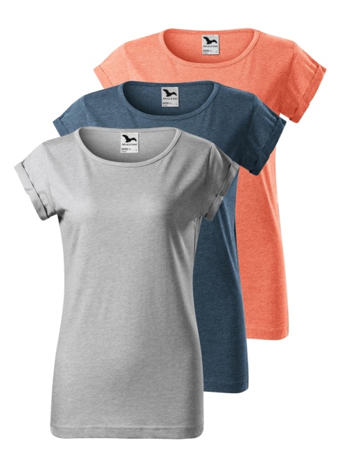 Set 3 tricouri pentru dama fusion argintiu melanj, sunset melanj, albastru denim 164