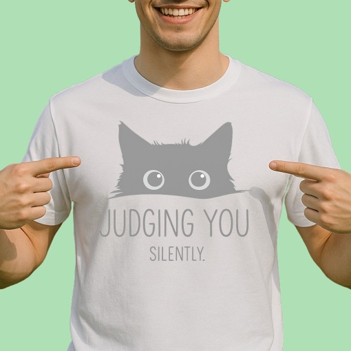 Tricou Pisica judging you - Copii | Dama | Barbat