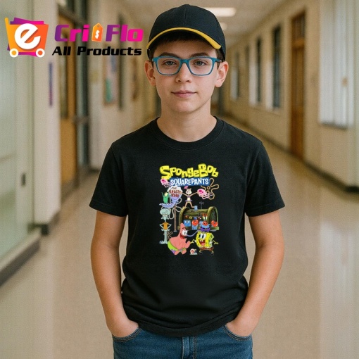 Tricou Spongebob patrick si prietenii in aventuri subacvatice haioase, Copii | Dama | Barbat , tricou negru
