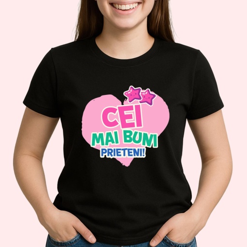 Tricou Cei mai buni prieteni! Negru, Copii | Dama | Barbat