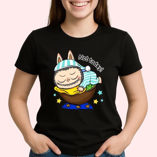 Tricou Labubu hamac nottoday, Unisex Dama si Barbat | Copii, Culoare Negru