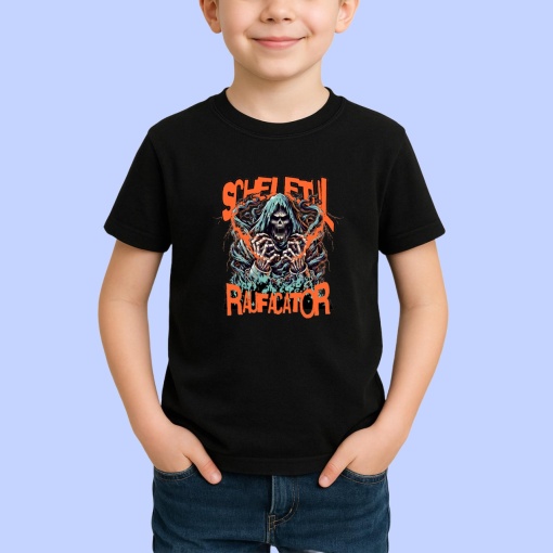 Tricou Scheletul raufacator Negru, Copii | Dama | Barbat