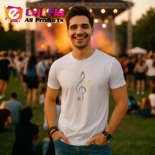 Tricou The Music Of Us Clef Floral, Copii | Dama | Barbat, culoare negru