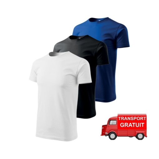 Set 3 tricouri pentru barbati, alb, albastru, negru 129