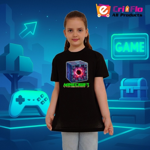 Tricou Minecraft Cubul Magic Tricou Negru Copii | Dama | Barbat