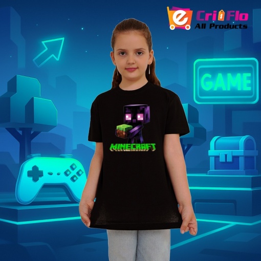 Tricou Minecraft Enderman Clasic Tricou Negru Copii | Dama | Barbat