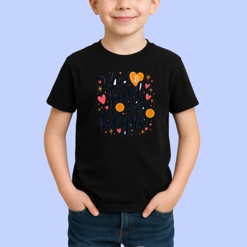 Tricou This girl loves crypto, fata asta iubeste crypto, Copii | Dama | Barbat , tricou negru