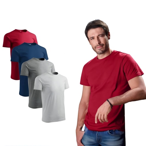 Set 4 tricouri pentru barbati - gri deschis, gri inchis,albastru inchis,rosu -129