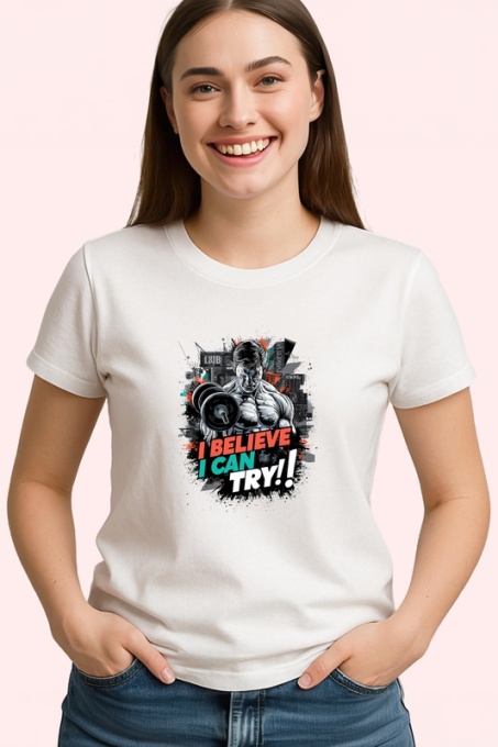Tricou I Believe I Can Try Barbat Determinat, Copii | Dama | Barbat