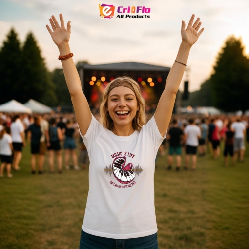 Tricou Music Is Life Pian Inima, Copii | Dama | Barbat