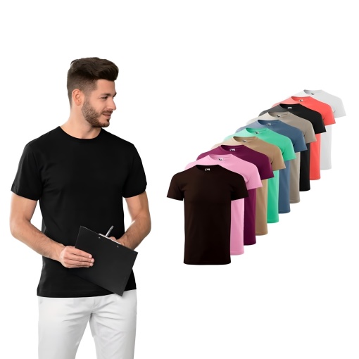 Set 10 tricouri simple din bumbac 100% extra Calitate Clasic pentru barbati, diferite culori ,132