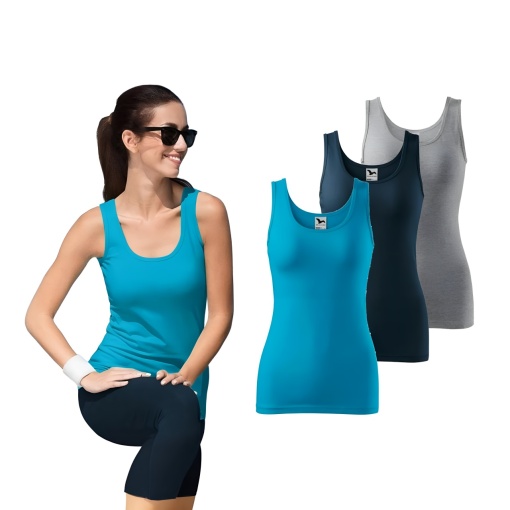 Set 3 bucati top pentru damă turcoaz, albastru marin, gri