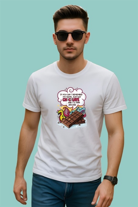 Tricou Chocolate Name Tag Amuzant, Copii | Dama | Barbat