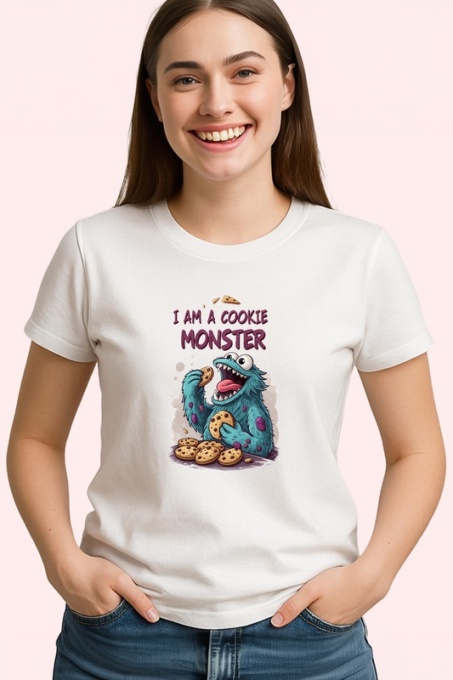 Tricou Cookie Monster Mancator Biscuiti, Copii | Dama | Barbat