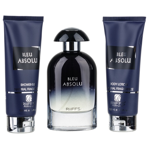 Cadou Bleu Absolu Apa de Parfum 100ml + Gel De Dus 100ml + Lotiune de corp 100ml, Riiffs Parfum arabesc