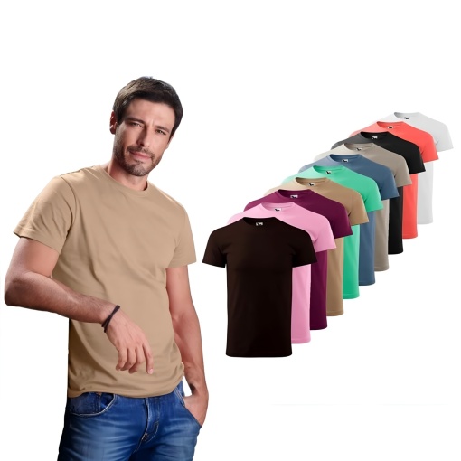 Set 10 tricouri simple din bumbac 100% pentru barbati, multicolor,129