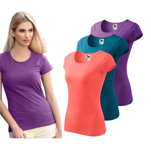 Set 3 Tricouri Damă | Albastru, Coral, Violet | TRANSPORT GRATUIT - 122