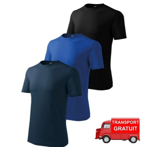 Set 3 tricouri pentru barbati, albastru marin, albastru regal, negru 132