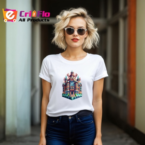 Tricou Casa Geometrica Colorata, Copii | Dama | Barbat