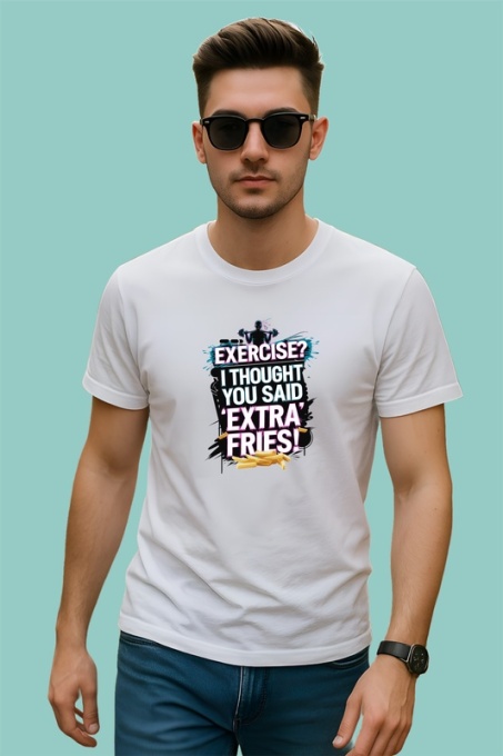 Tricou Exercise Thought You Said Extra Fries, Copii | Dama | Barbat