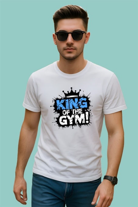 Tricou King Of The Gym Text Albastru, Copii | Dama | Barbat
