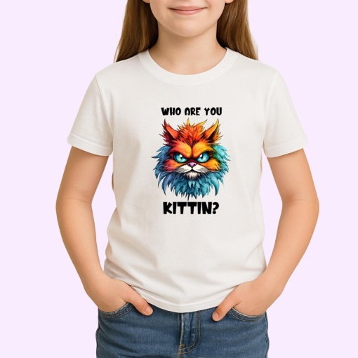Tricou who are you kittin mesaj amuzant pisica cu atitudine, Copii | Dama | Barbat