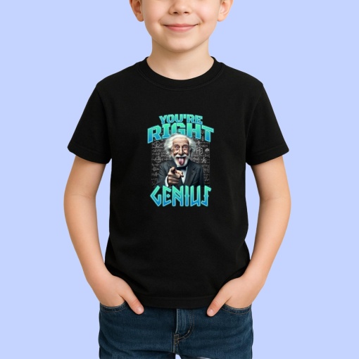 Tricou you're right genius Negru, Copii | Dama | Barbat