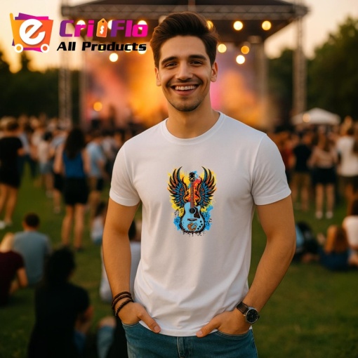 Tricou Chitara Aripi Colorate, Copii | Dama | Barbat