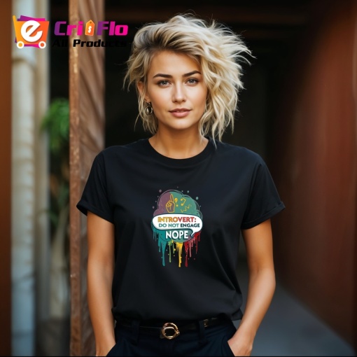 Tricou Introvert Do Not Engage Text Colorat, Copii | Dama | Barbat, culoare negru