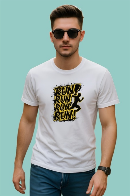 Tricou Run Run Run Run Silueta Galbena, Copii | Dama | Barbat