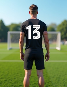 Echipament fotbal pentru bărbați, personalizat cu numărul 13 - Echipament premium pentru performanță maximă. | Materiale de calitate, design personalizat - Img 1