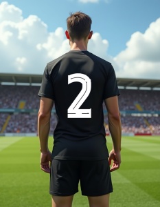 Echipament fotbal pentru bărbați, personalizat cu numărul 2 - Pregătește-te să impresionezi! | Tricouri personalizate, sorturi fotbal, nume și număr - Img 1