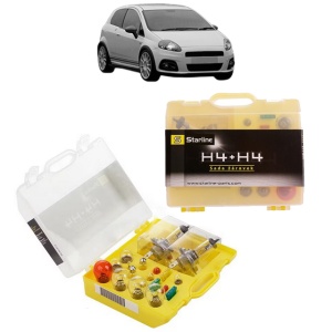 Kit trusa Set becuri H4 compatibila cu ABARTH PUNTO din 2012, bec far, semnalizare , pozitie, iluminare numar, frana, plafoniera, stop frana