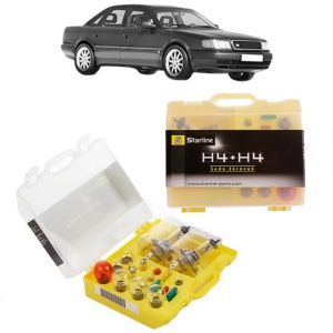 Kit trusa Set becuri H4 compatibila cu AUDI 100 C4 Saloon (4A2) din 1990-1994, bec far, semnalizare , pozitie, iluminare numar, frana, plafoniera, stop frana