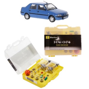 Kit trusa Set becuri H4 compatibila cu DACIA SOLENZA (B41_) din 2003-2005, bec far, semnalizare , pozitie, iluminare numar, frana, plafoniera, stop frana