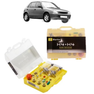 Kit trusa Set becuri H4 compatibila cu DAIHATSU CHARADE IV (G200, G202) din 1993-2000, bec far, semnalizare , pozitie, iluminare numar, frana, plafoniera, stop frana