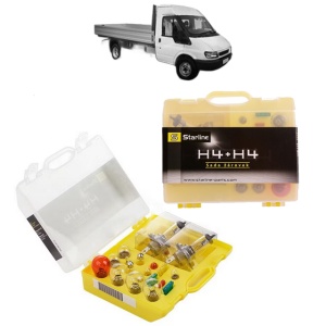 Kit trusa Set becuri H4 compatibila cu FORD TRANSIT Platform/Chassis (FM_ _, FN_ _) din 2000-2006, bec far, semnalizare , pozitie, iluminare numar, frana, plafoniera, stop frana - Img 1