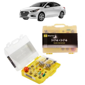Kit trusa Set becuri H4 compatibila cu HYUNDAI ACCENT V Saloon (HC) din 2018, bec far, semnalizare , pozitie, iluminare numar, frana, plafoniera, stop frana