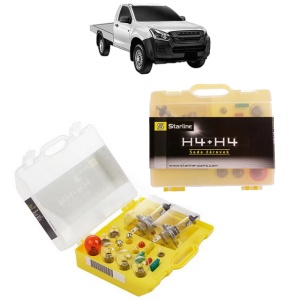 Kit trusa Set becuri H4 compatibila cu ISUZU D-MAX II Platform/Chassis (TFR, TFS) din 2012, bec far, semnalizare , pozitie, iluminare numar, frana, plafoniera, stop frana