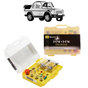 Kit trusa Set becuri H4 compatibila cu MERCEDES-BENZ G-CLASS Cabrio (W463) din 1989-2015, bec far, semnalizare , pozitie, iluminare numar, frana, plafoniera, stop frana