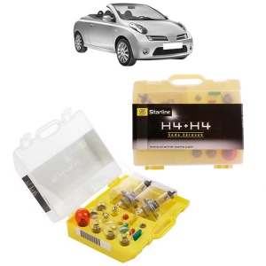 Kit trusa Set becuri H4 compatibila cu NISSAN MICRA C+C III (K12) din 2005-2010, bec far, semnalizare , pozitie, iluminare numar, frana, plafoniera, stop frana