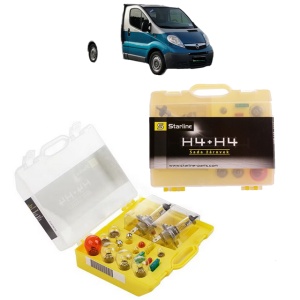 Kit trusa Set becuri H4 compatibila cu OPEL VIVARO A Platform/Chassis (X83) din 2001-2014, bec far, semnalizare , pozitie, iluminare numar, frana, plafoniera, stop frana