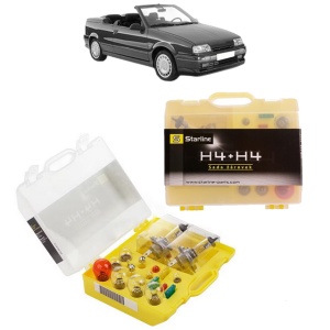 Kit trusa Set becuri H4 compatibila cu RENAULT 19 II Cabriolet (D53_, 853_) din 1992-1996, bec far, semnalizare , pozitie, iluminare numar, frana, plafoniera, stop frana