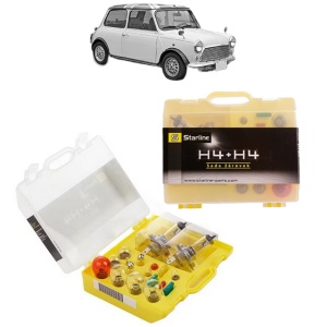 Kit trusa Set becuri H4 compatibila cu ROVER MINI Hatchback din 1990-2000, bec far, semnalizare , pozitie, iluminare numar, frana, plafoniera, stop frana